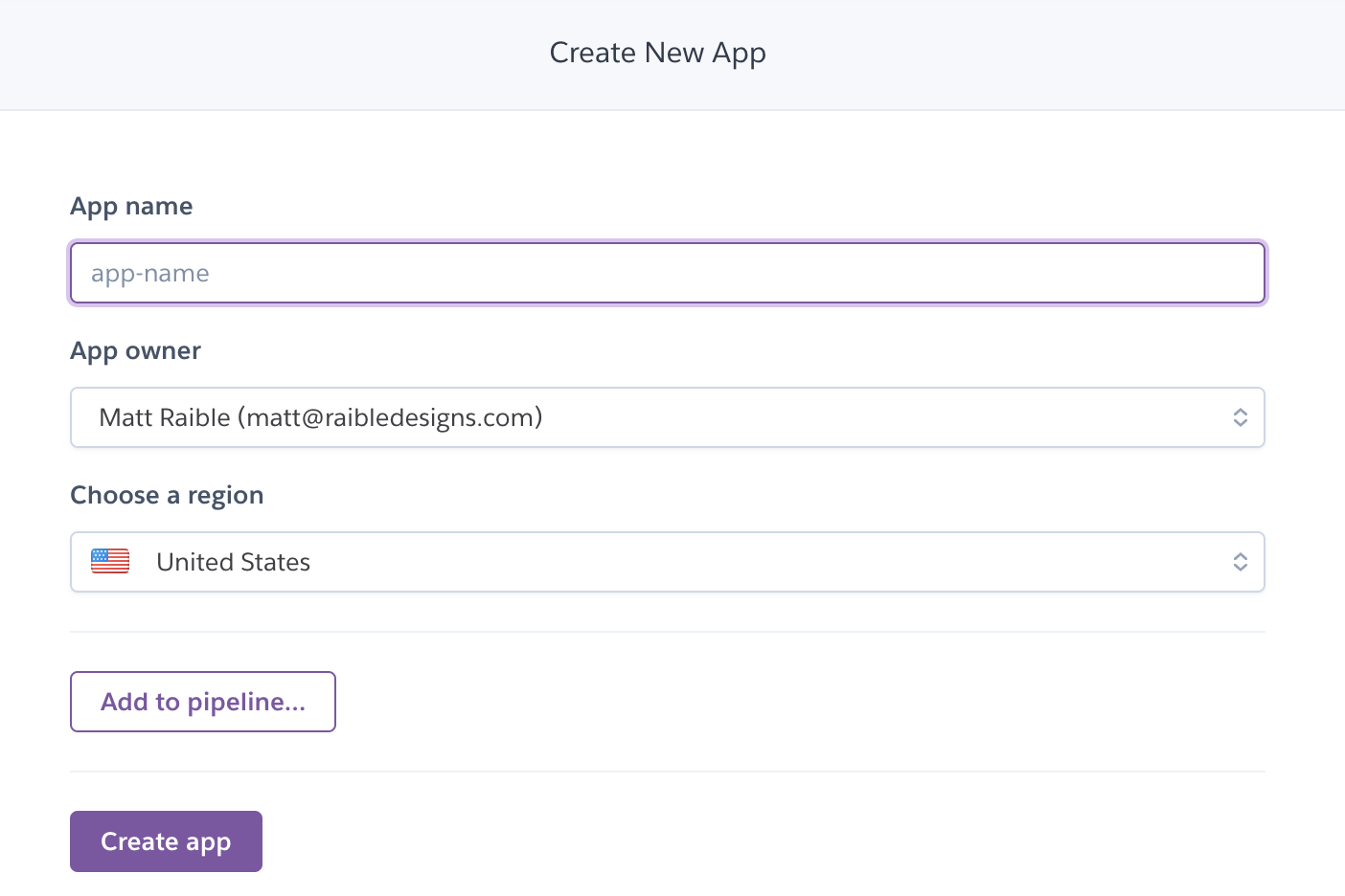 Create Heroku app